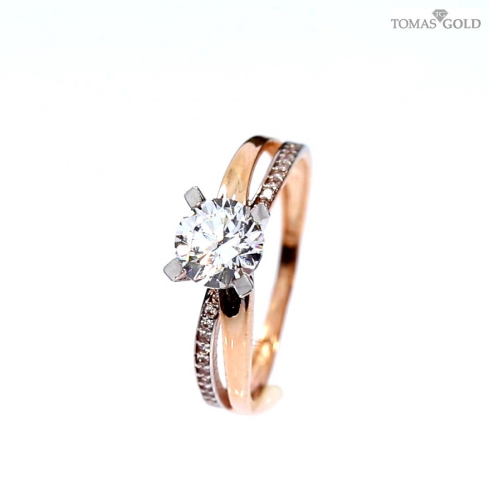 Золотое кольцо с цирконом