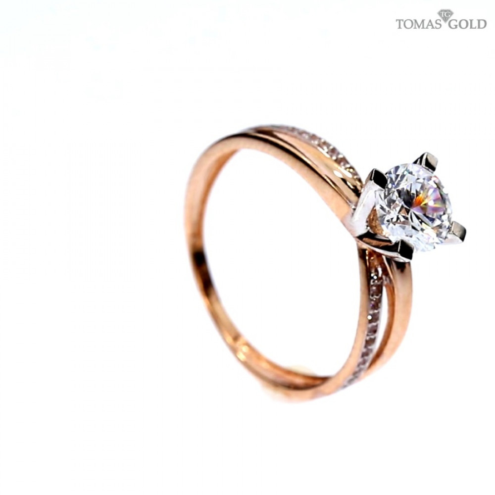 Золотое кольцо с цирконом