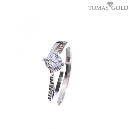 Golden ring with zircon