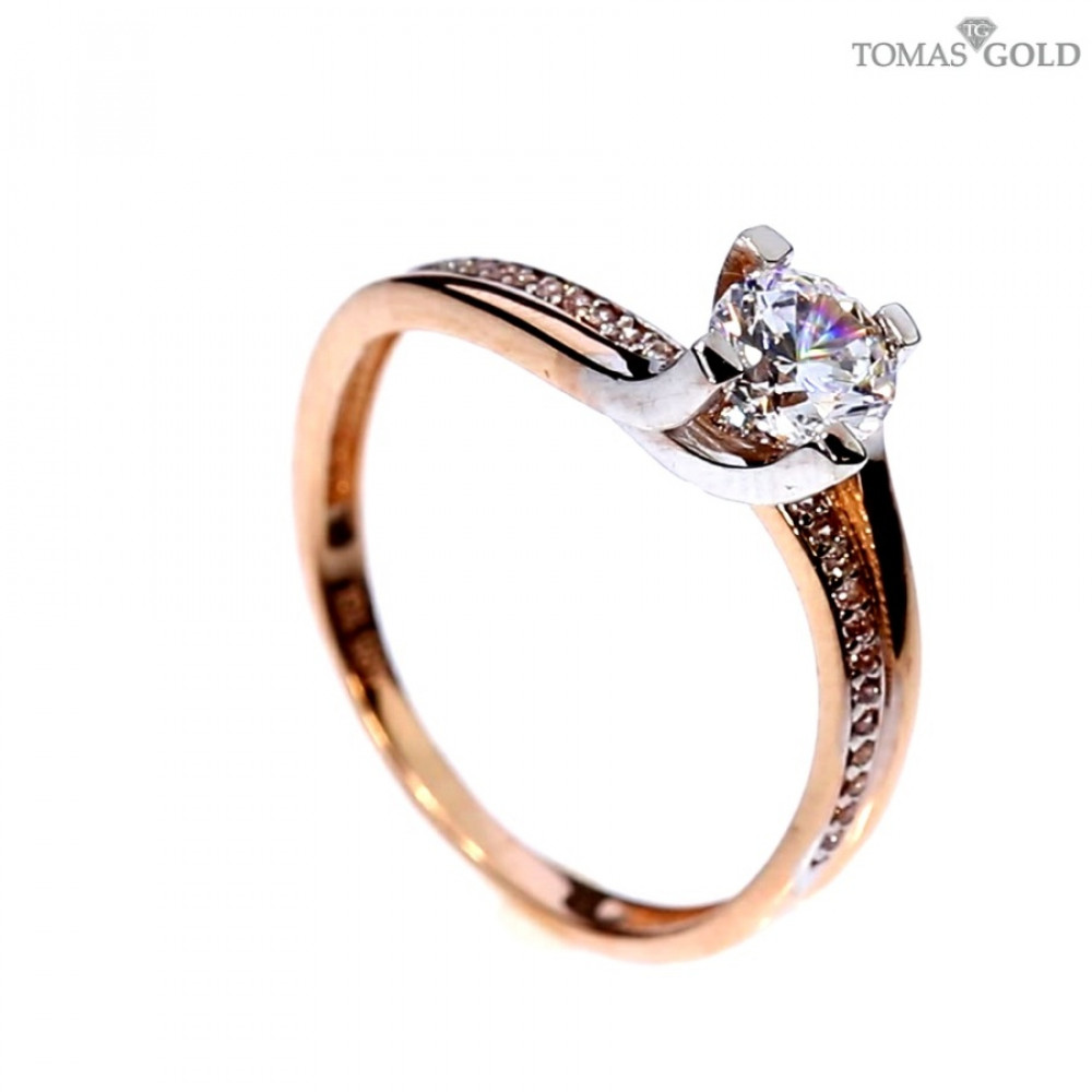 Золотое кольцо с цирконом