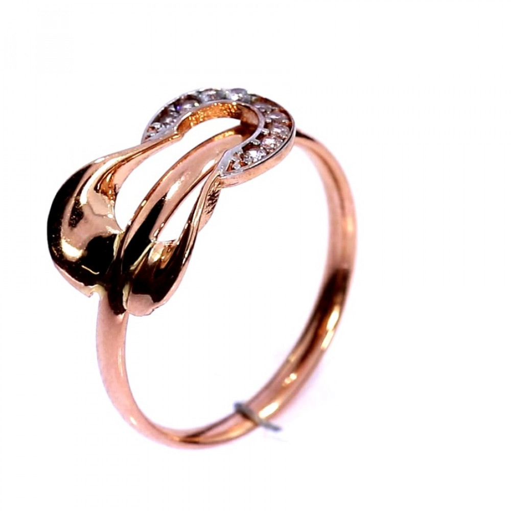 Gold ring with zircon