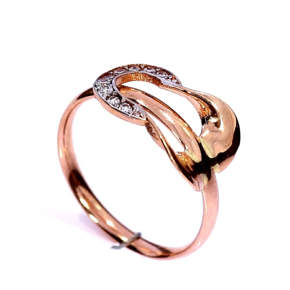 Gold ring with zircon