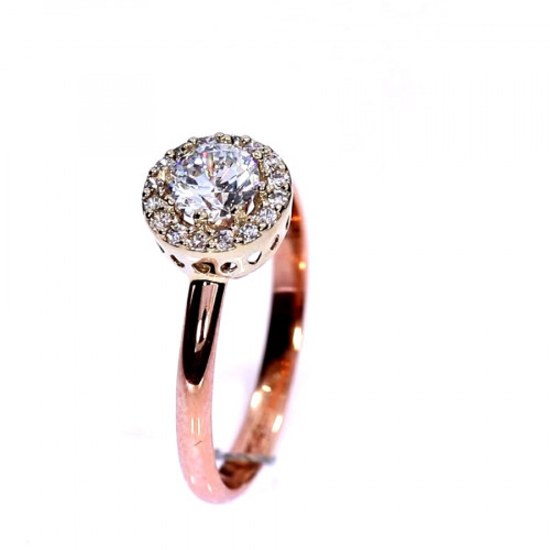 Gold ring with zircon