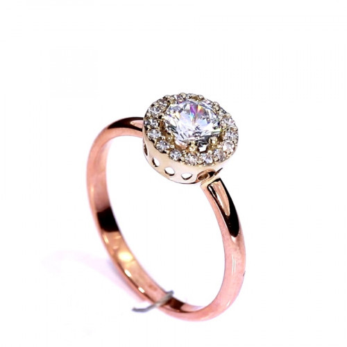 Gold ring with zircon