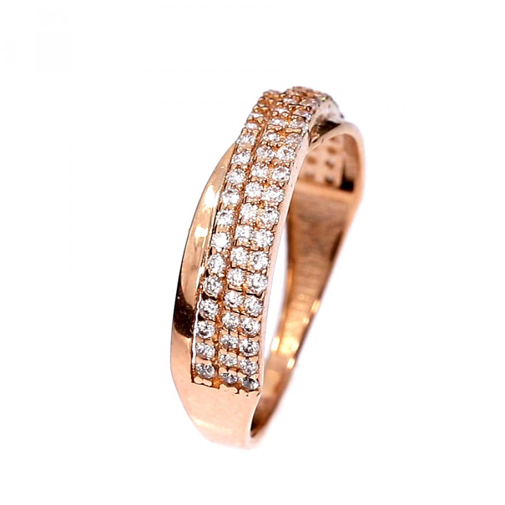 Golden ring with zircon