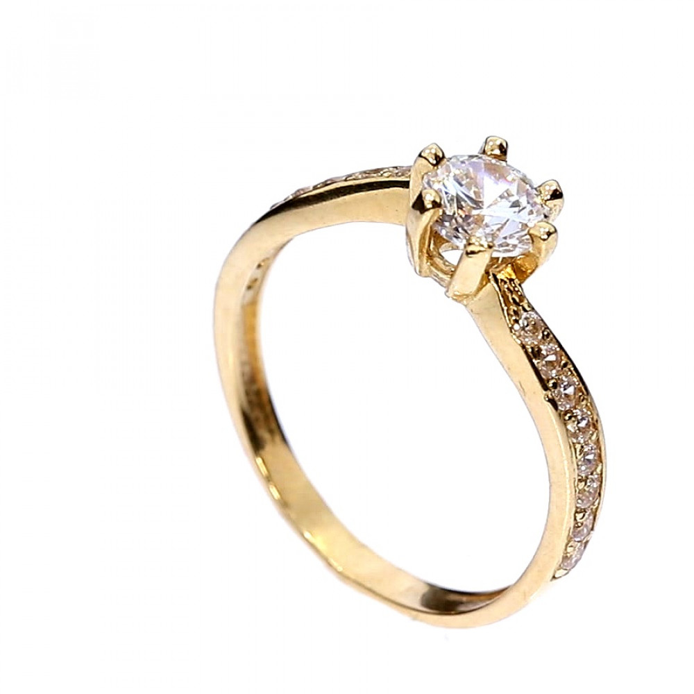 Auksinis žiedas su cirkoniu