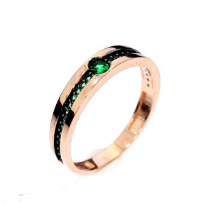 Golden ring with zircon
