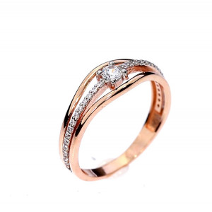 Auksinis žiedas su cirkoniu