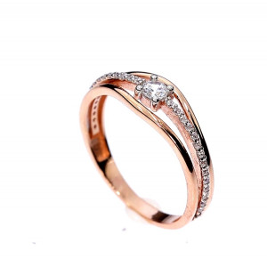 Auksinis žiedas su cirkoniu