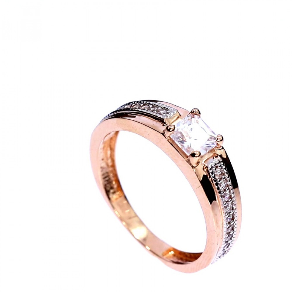 Golden ring with zircon