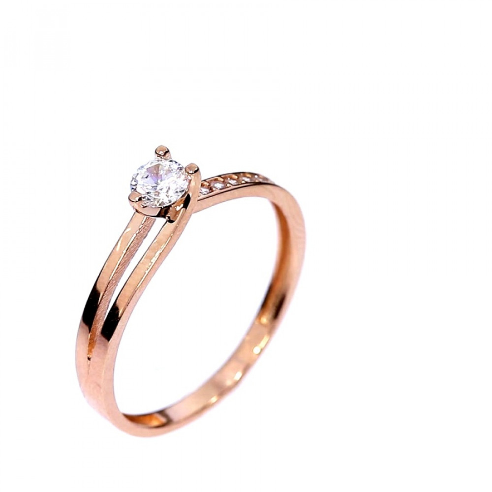 Auksinis žiedas su cirkoniu