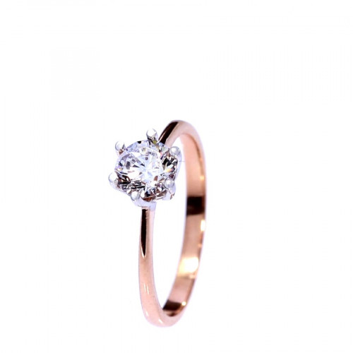 Golden ring with zircon