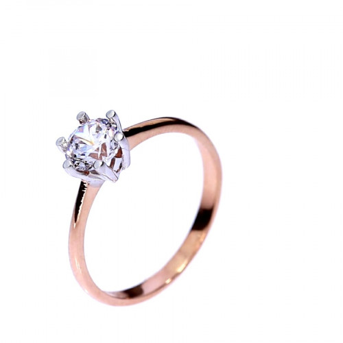 Golden ring with zircon