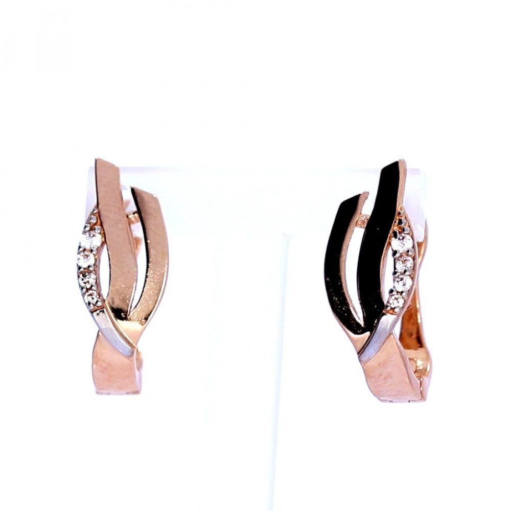 Золотые серьги с цирконом