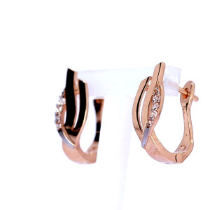 Золотые серьги с цирконом