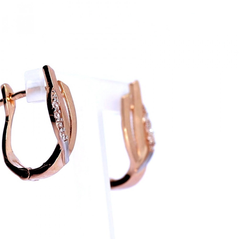 Золотые серьги с цирконом