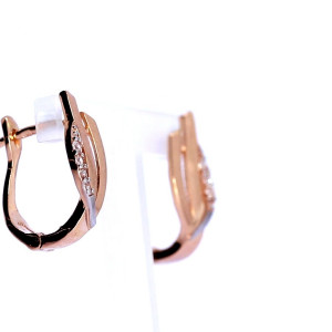 Золотые серьги с цирконом