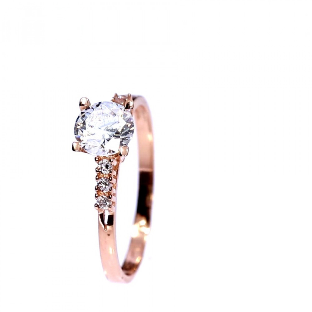 Gold ring with zircon