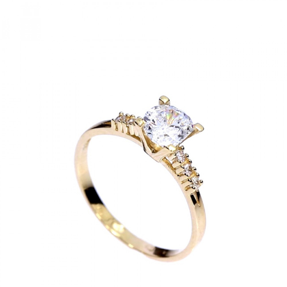 Auksinis žiedas su cirkoniu