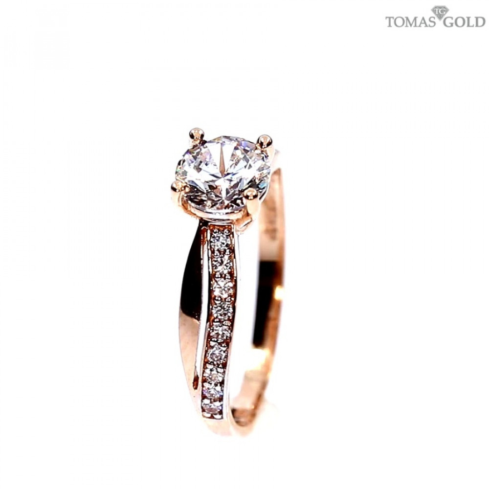 Auksinis žiedas su cirkoniu