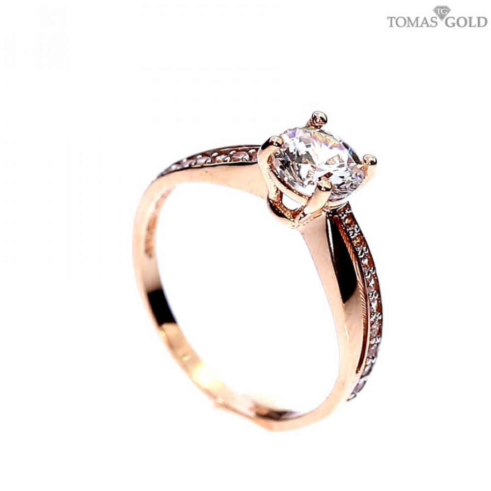 Auksinis žiedas su cirkoniu