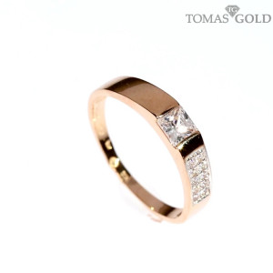 Auksinis žiedas su cirkoniu