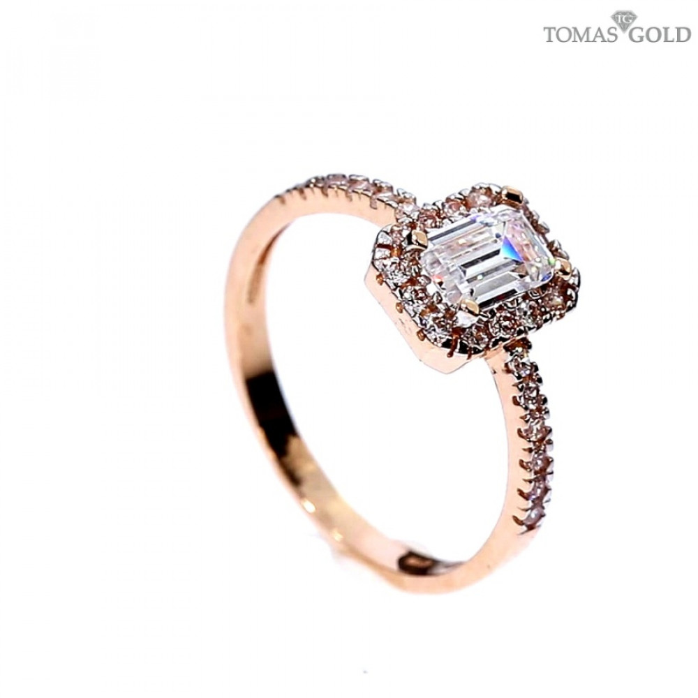 Auksinis žiedas su cirkoniu