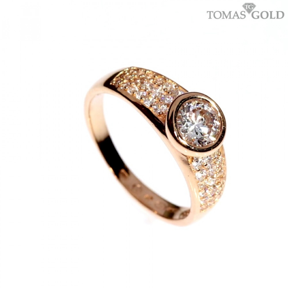 Auksinis žiedas su cirkoniu