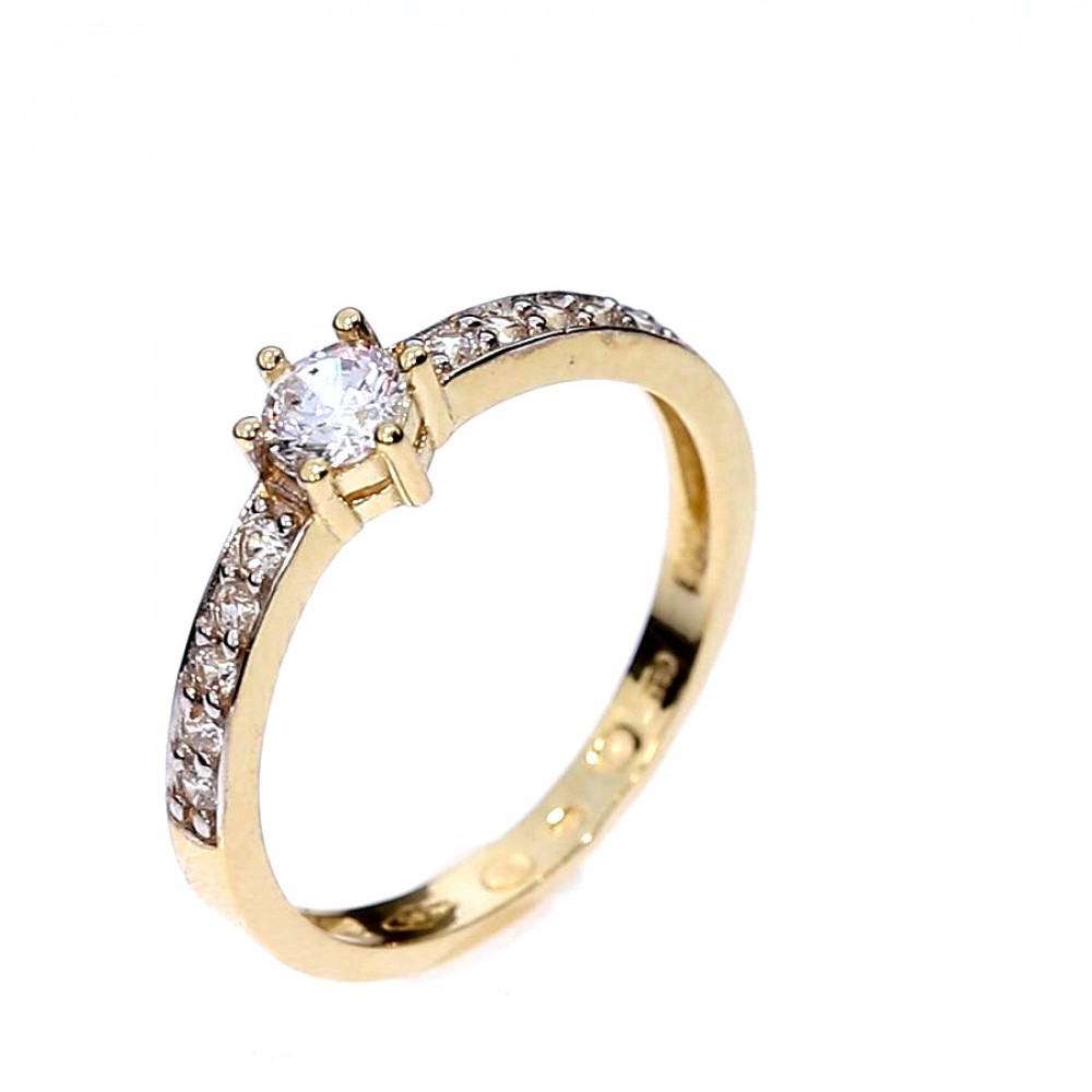 Auksinis žiedas su cirkoniu