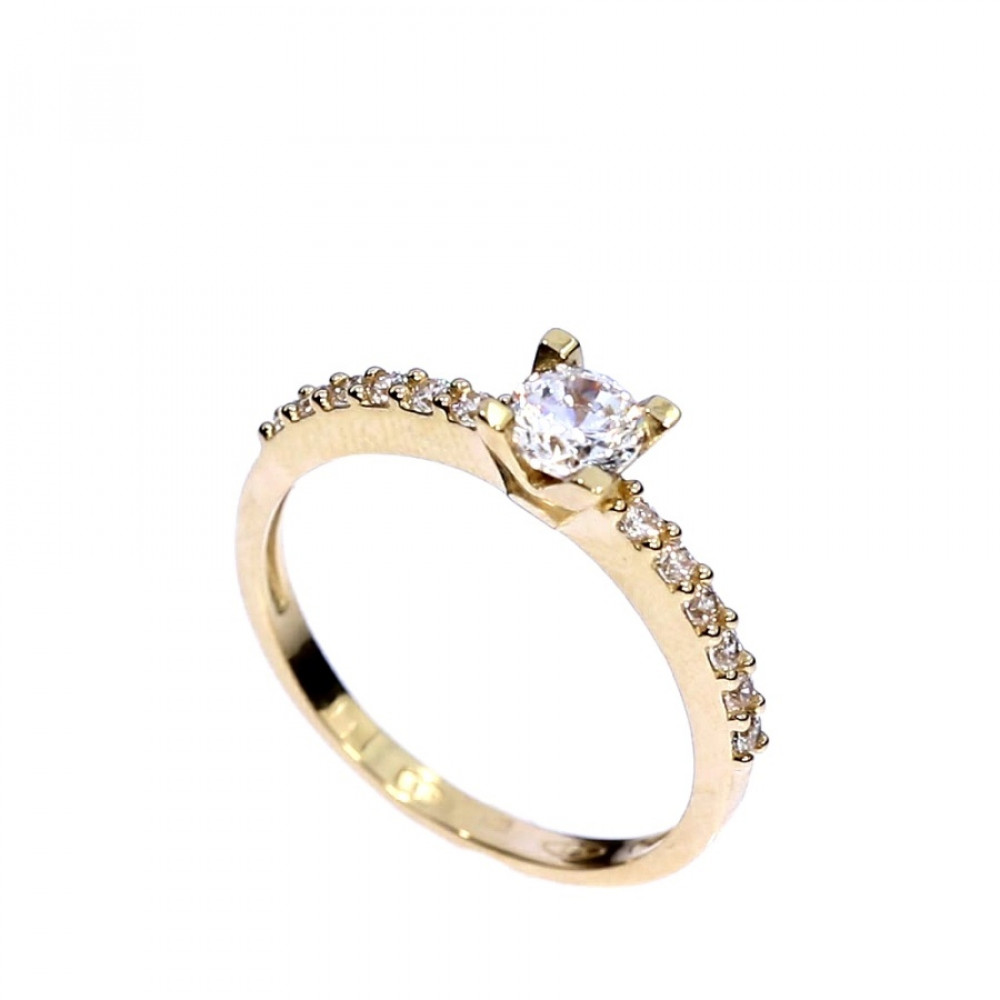 Золотое кольцо с цирконом