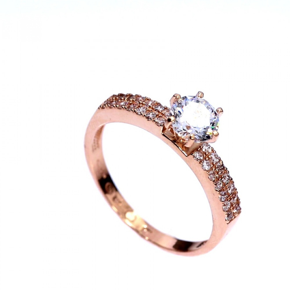 Auksinis žiedas su cirkoniu