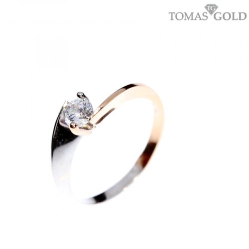 Golden ring with zircon