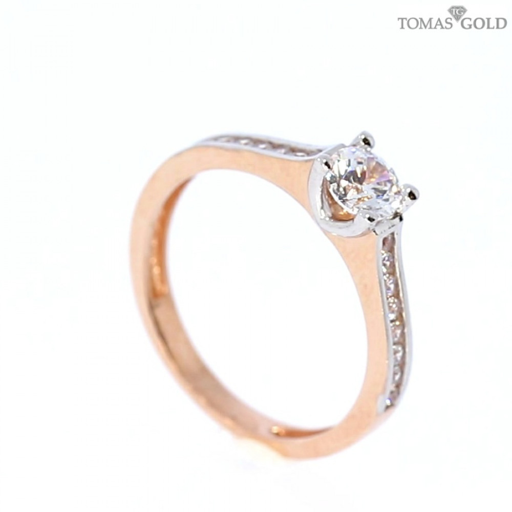 Золотое кольцо с цирконом