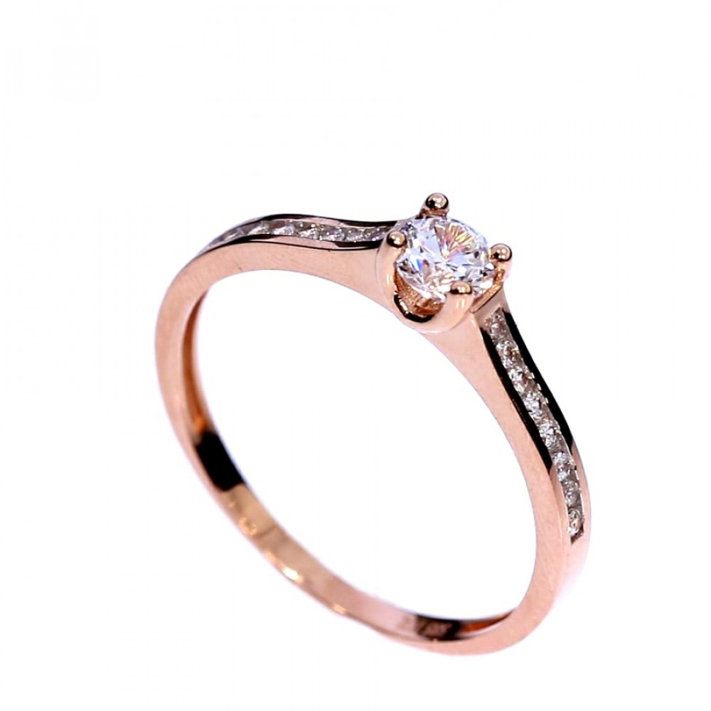 Auksinis žiedas su cirkoniu