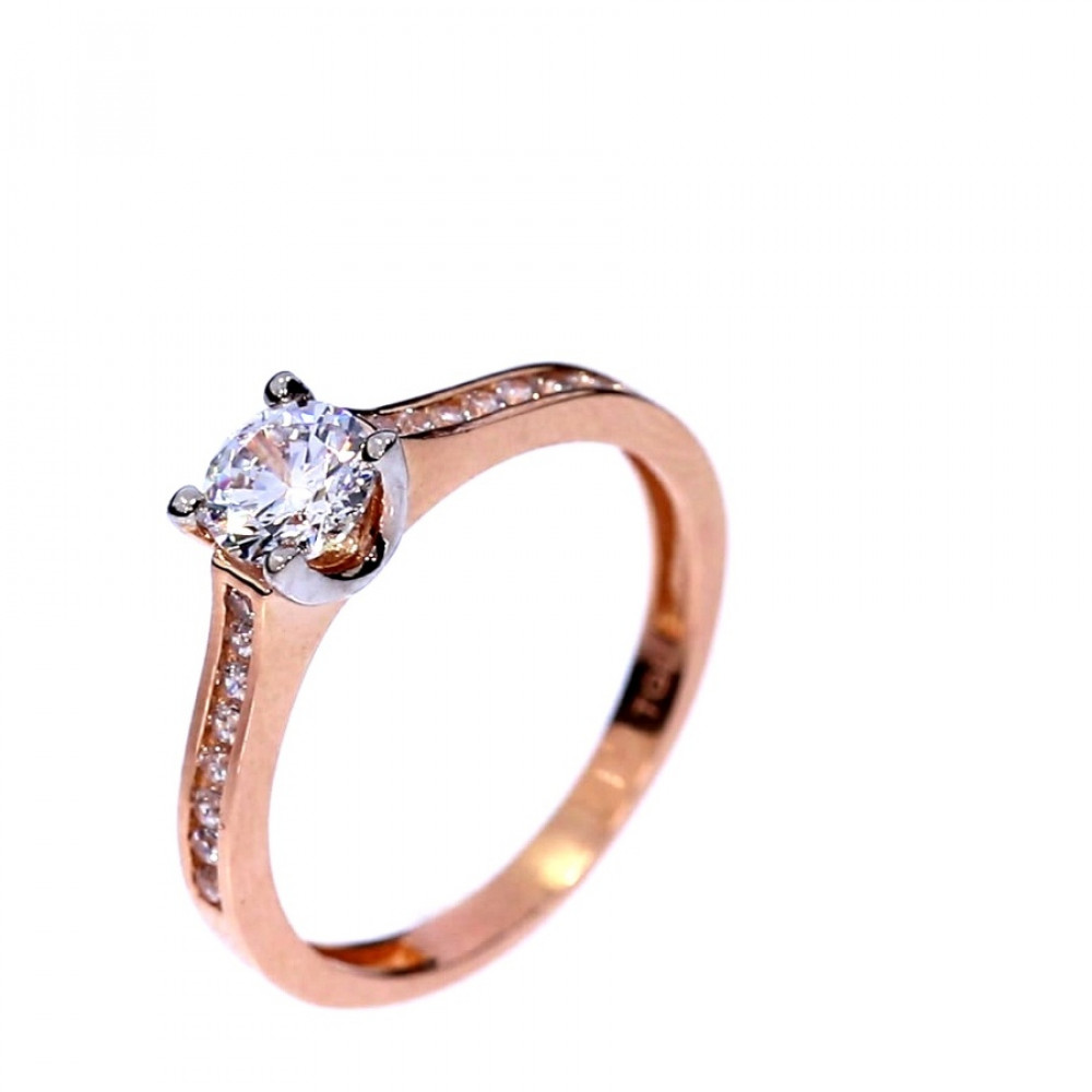 Золотое кольцо с цирконом