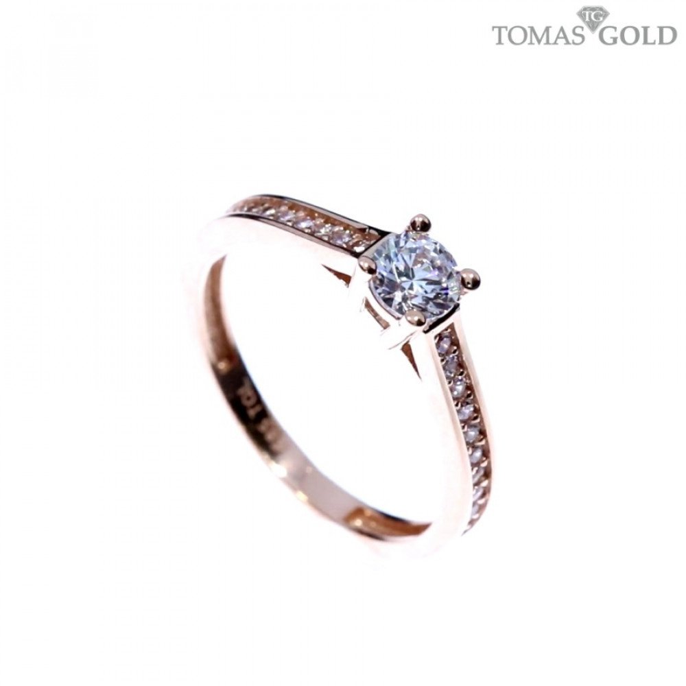 Auksinis žiedas su cirkoniu