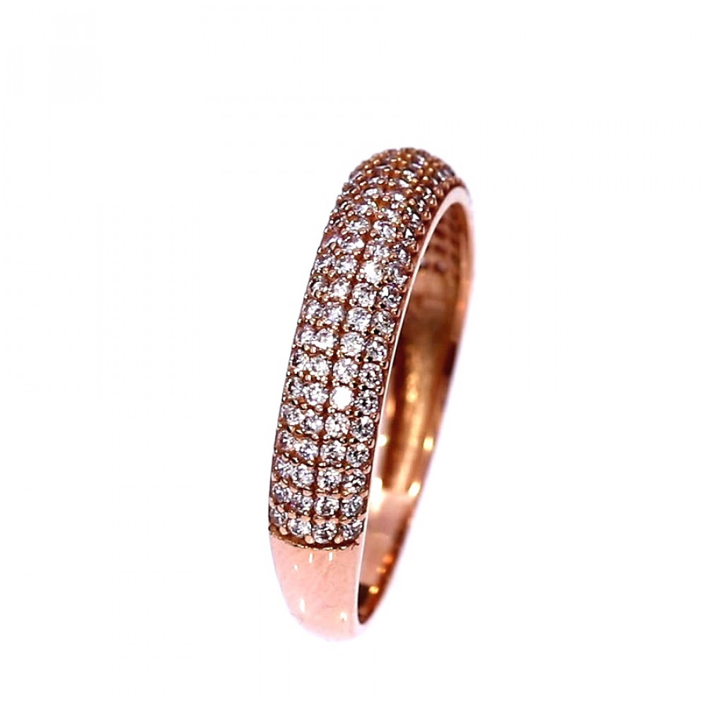 Golden ring with zircon