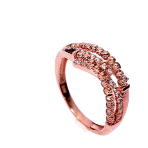 Golden ring with zircon