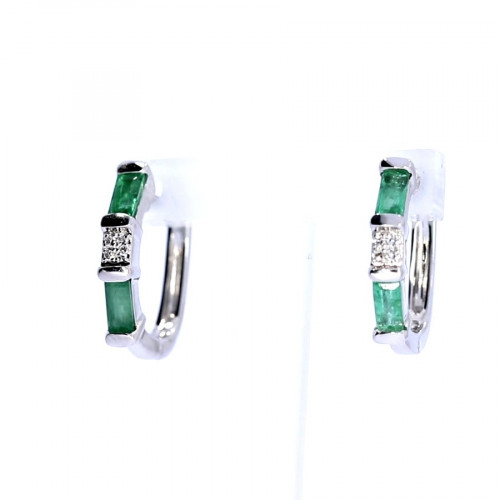 Золотые серьги с изумрудом