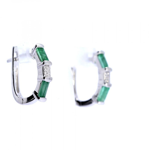 Золотые серьги с изумрудом