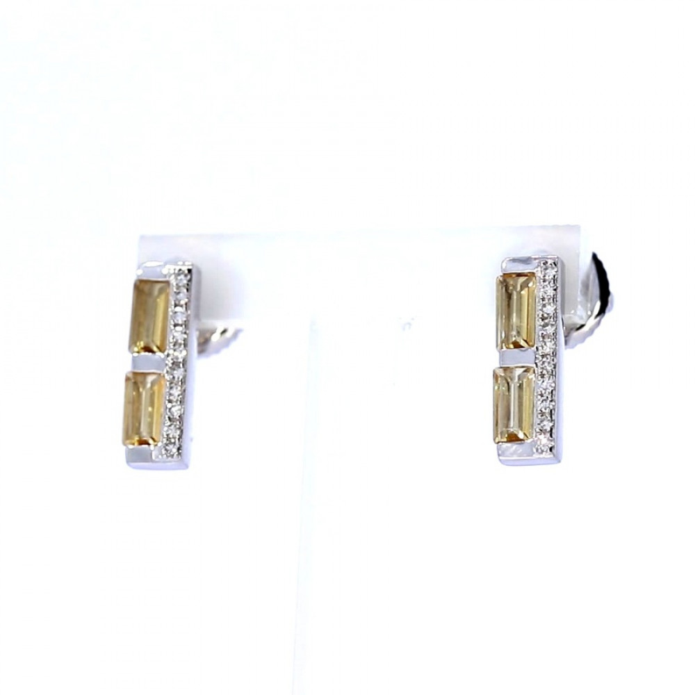 Золотые серьги с цитрином