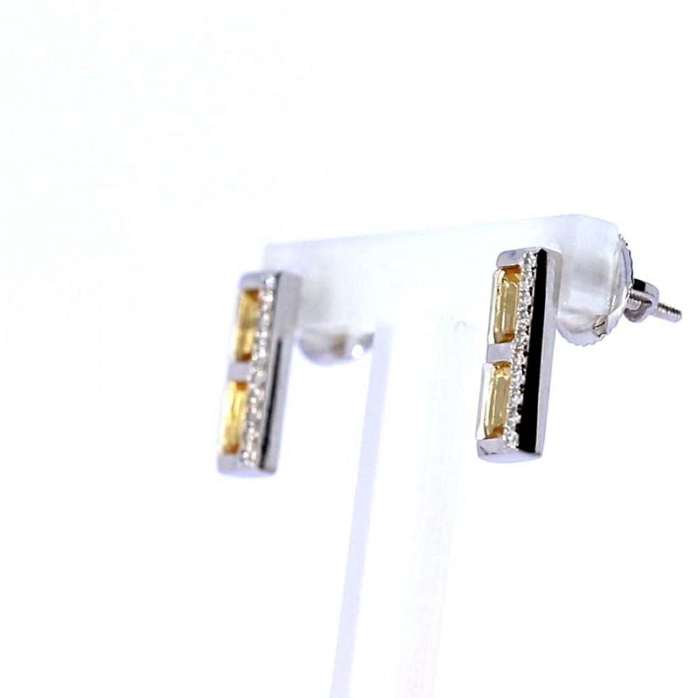 Золотые серьги с цитрином