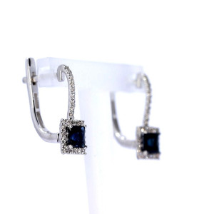 Auksiniai auskarai su safyru