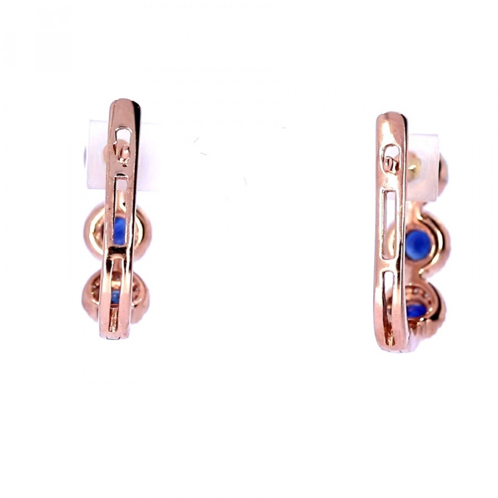 Золотые серьги с сапфиром