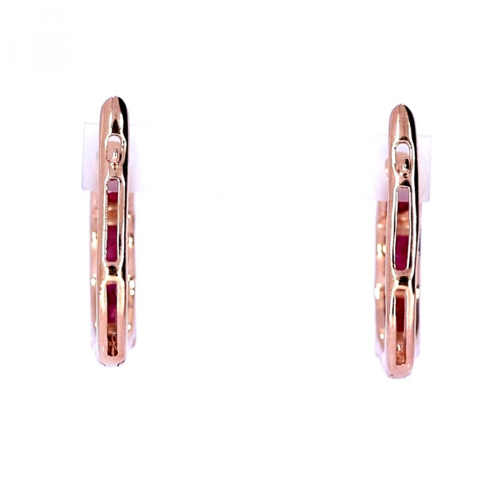 Auksiniai auskarai su rubinu