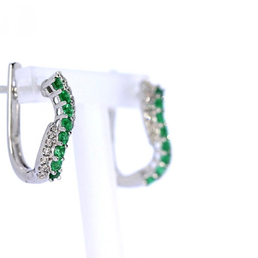 Auksiniai auskarai su smaragdu