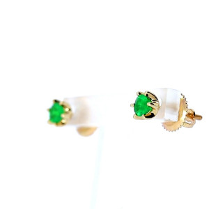 Auksiniai auskarai su smaragdu