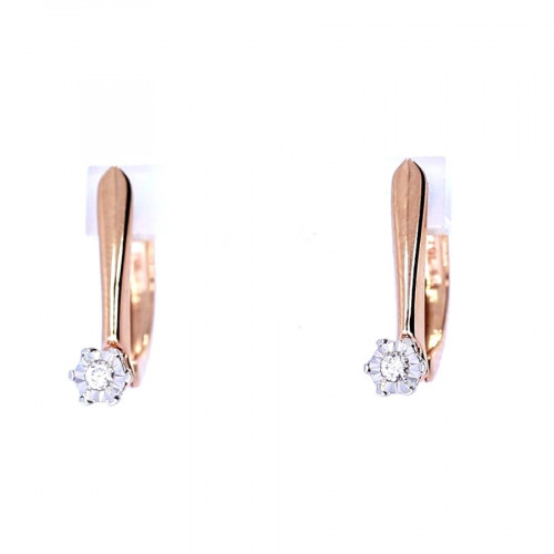 Auksiniai auskarai su briliantais