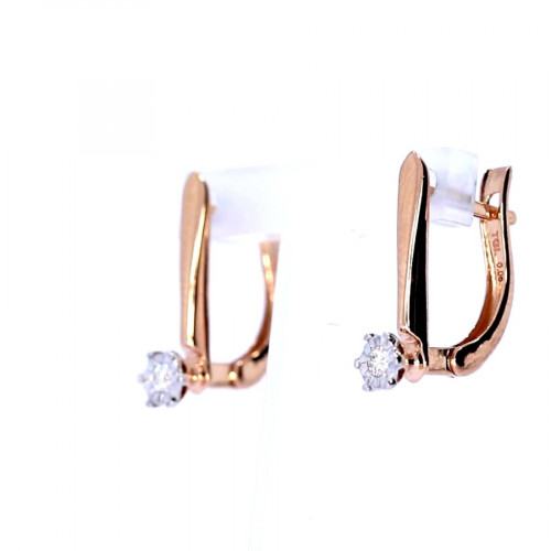 Auksiniai auskarai su briliantais