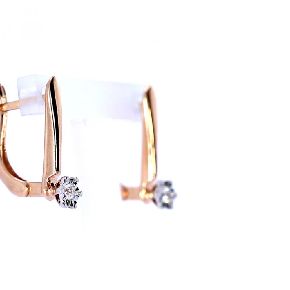 Auksiniai auskarai su briliantais